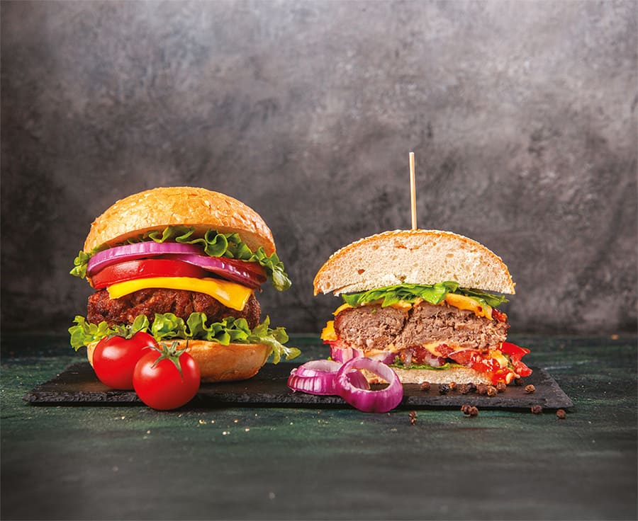hamburger gourmet con buns artigianale